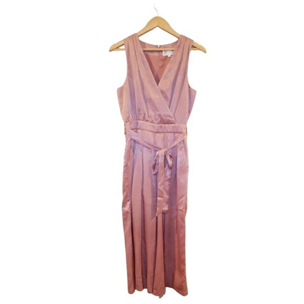 J.O.A. Satin Blush Self-Tie Jumpsuit - Picture 2 of 5